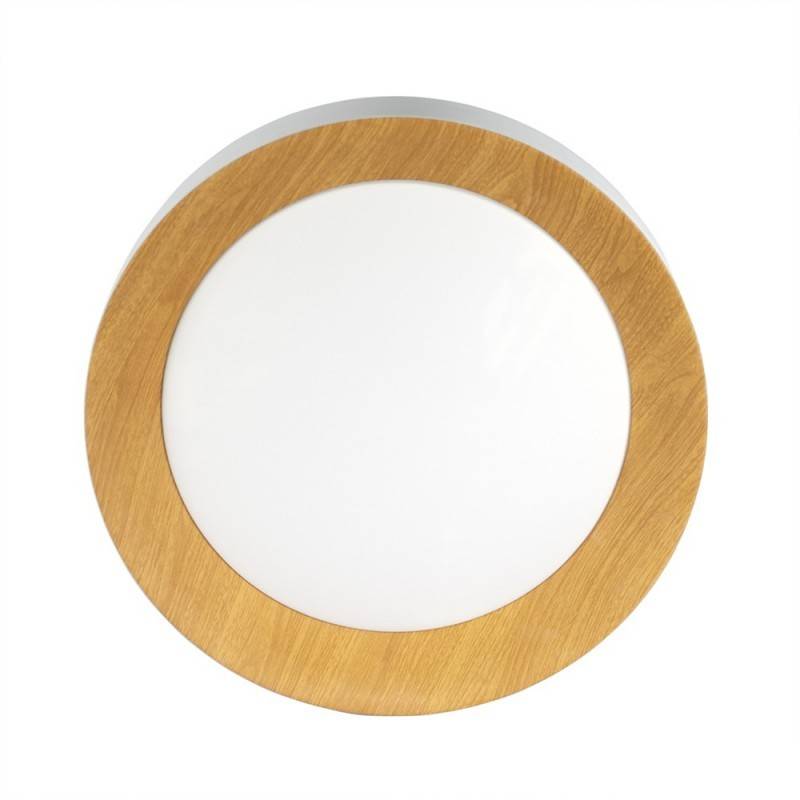 Lámpara de techo LED tipo plafón - Efecto madera - CCT - Ø450mm - 28W (2)