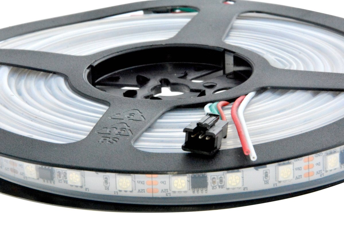 Tira LED inteligente IC RGB 12V DC - 14,4 W/m - IP65 - 60 LED/m - Ancho 10mm - 5 metros - Barcelona Led-