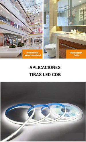 Tira LED COB 24V DC - 12W/m - 8mm - IP20 - Rollo de 5 metros - Corte cada 4,5 cm (3)