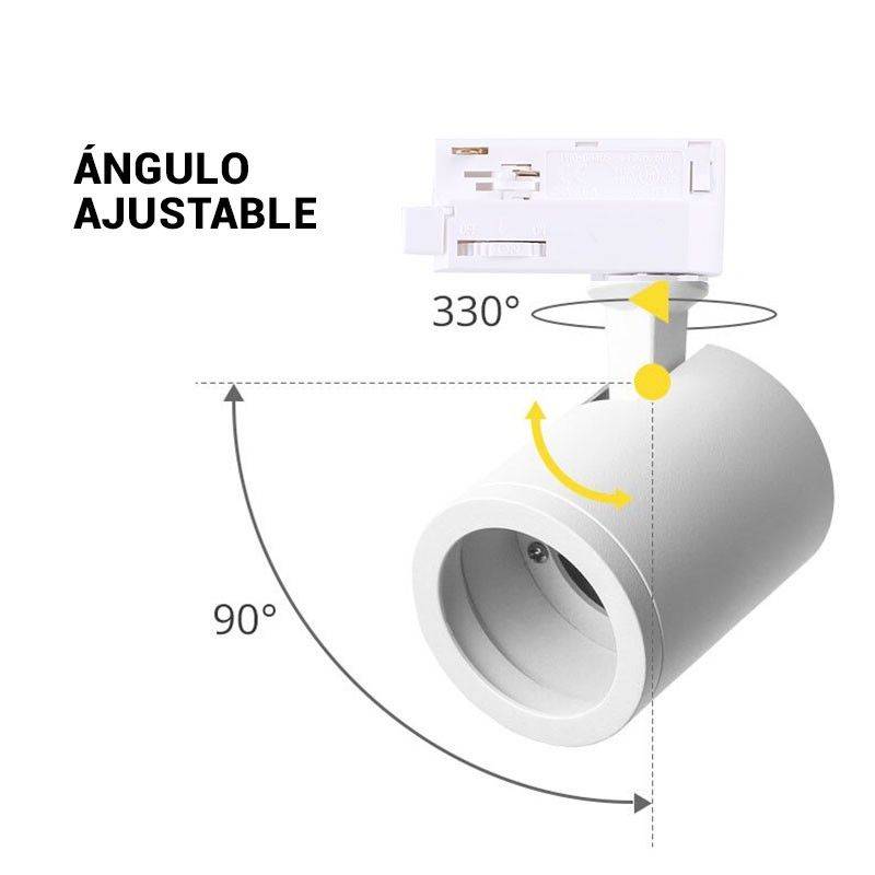 Foco LED para Carril Monofásico Orientable GU10 (10)