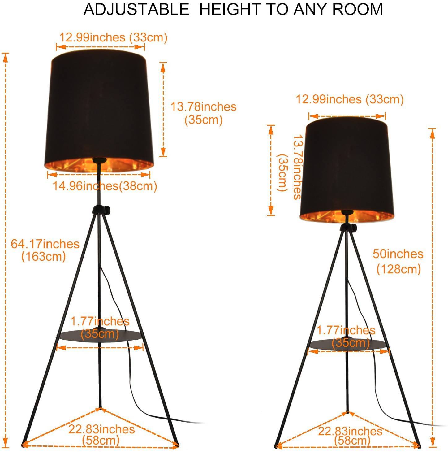 Lámpara de Pie Trípode con Mesita "Madison" (8)