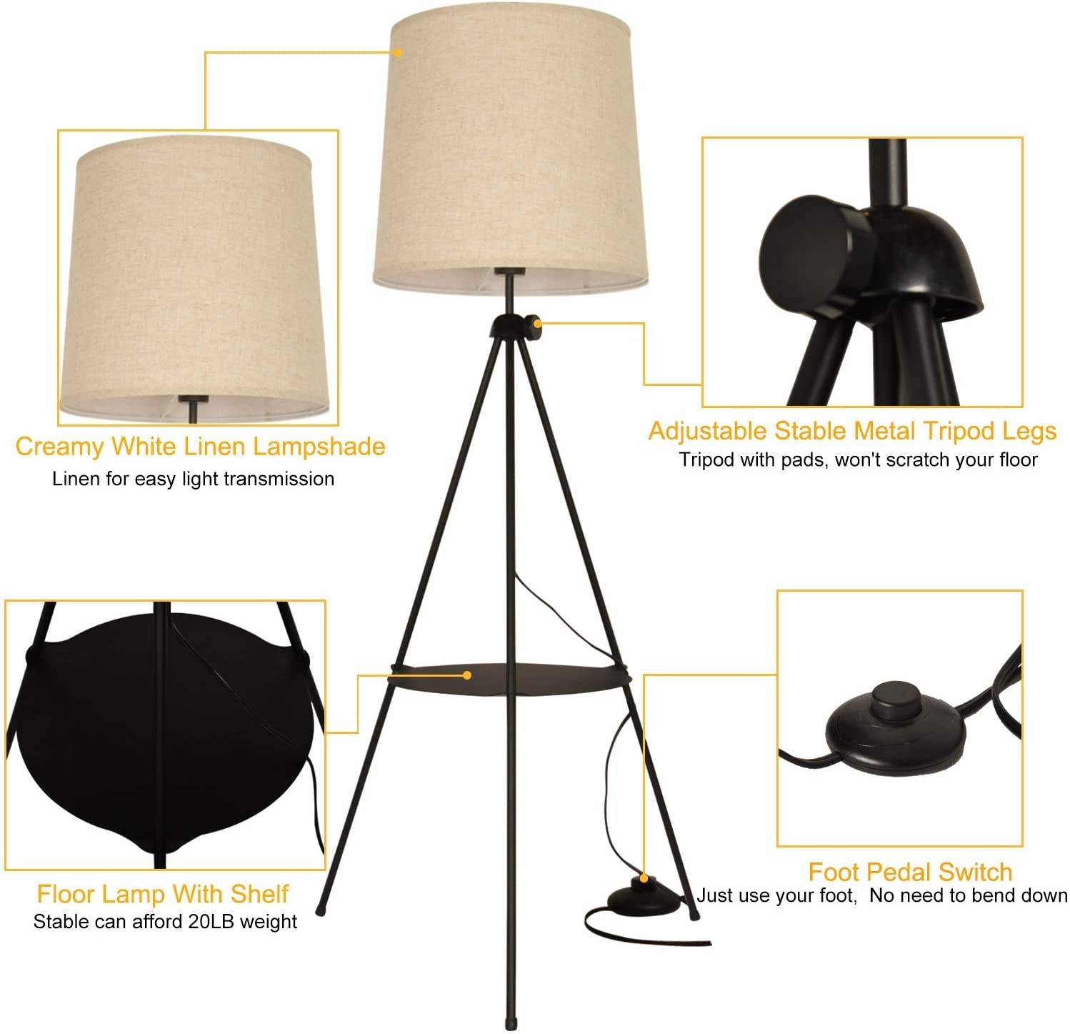 Lámpara de Pie Trípode con Mesita "Madison" (8)