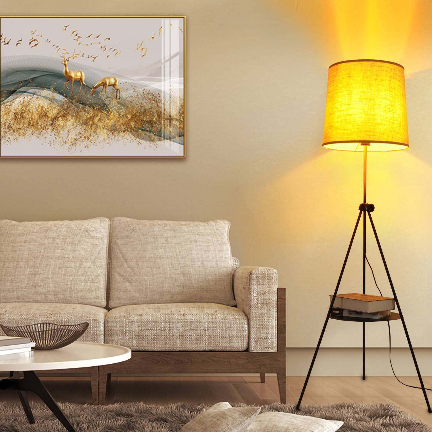 Lámpara de Pie Trípode con Mesita "Madison" (16)