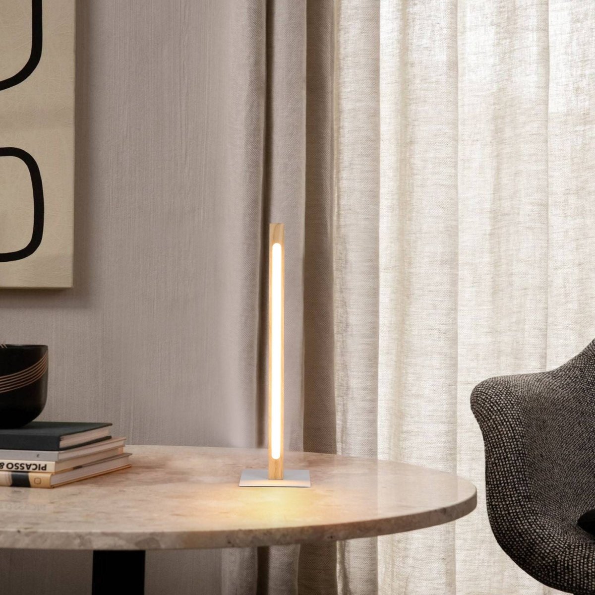 Lámpara de mesa de madera "TOAK" 10W dimable - Barcelona Led-Decoración