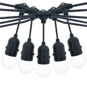 Kit guirnalda luces exterior 10 metros + 10 bombillas LED E27 1W - IP44 - Blanco cálido (3)