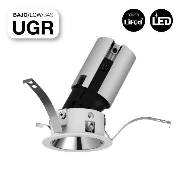 Foco LED techo empotrable COB - 5W - Orientable - Bajo UGR - Ø50mm