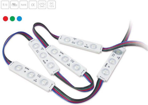 Módulos LED RGB para sinalização de 0,72 W 12V-DC IP65