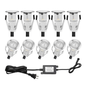 Kit 6 focos LED empotrables escalera o suelo 0,4W 12V-DC IP67