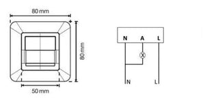 Sensor de movimiento PIR de pared cuadrado 160º (4)