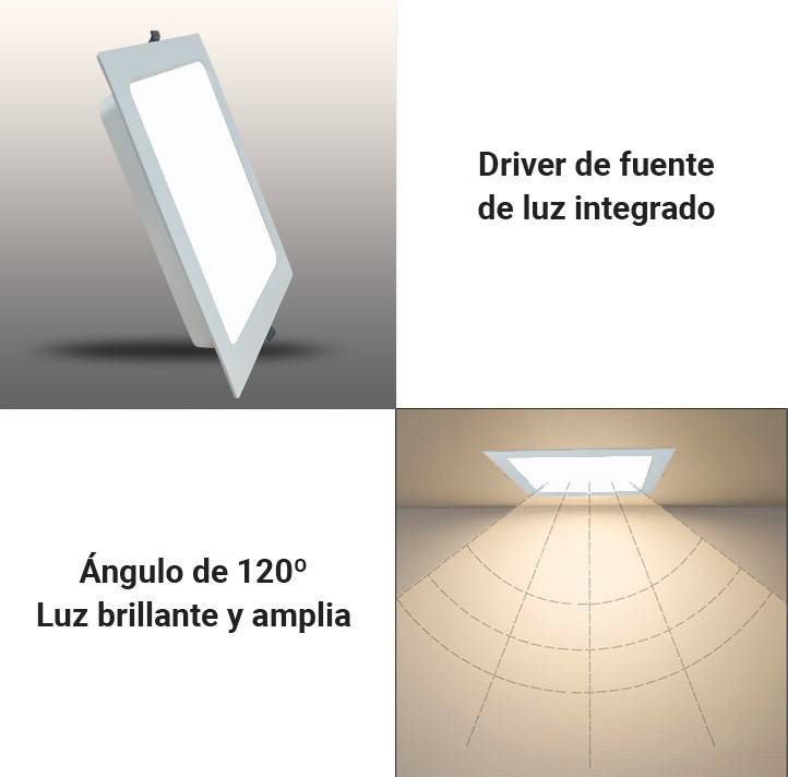 Downlight LED empotrable cuadrado 22W Corte 190 X 190mm (1)
