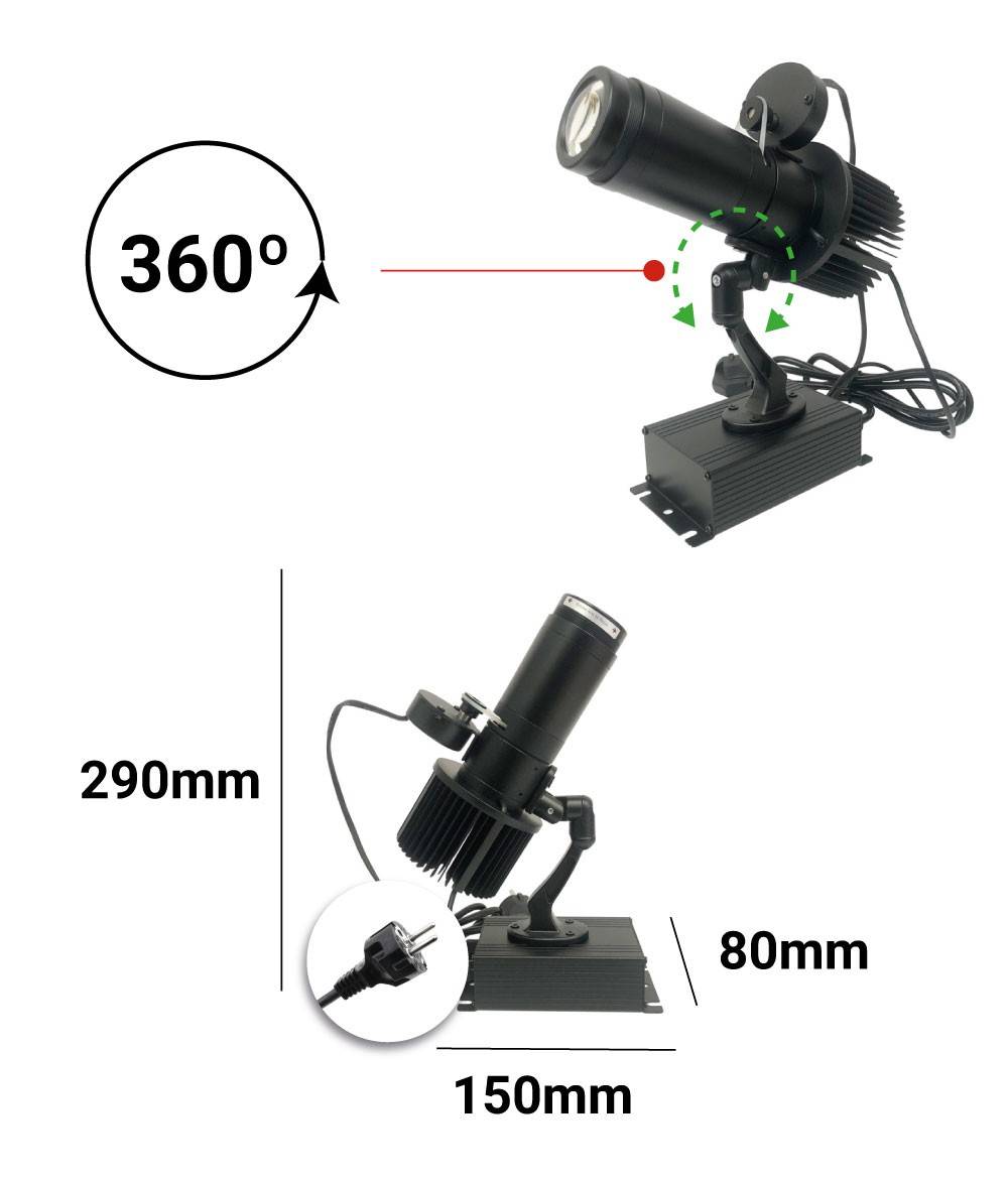 Proyector de logos LED GOBO 50W rotativo interior - Óptica 20° - IP20 (5)