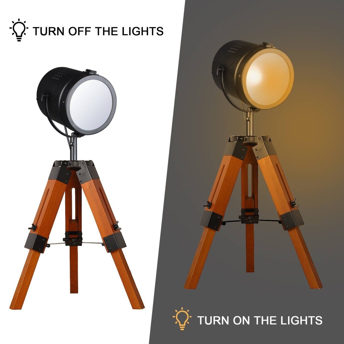 Lámpara vintage de mesa o pie con trípode "CARPEN" - Barcelona Led-Decoración