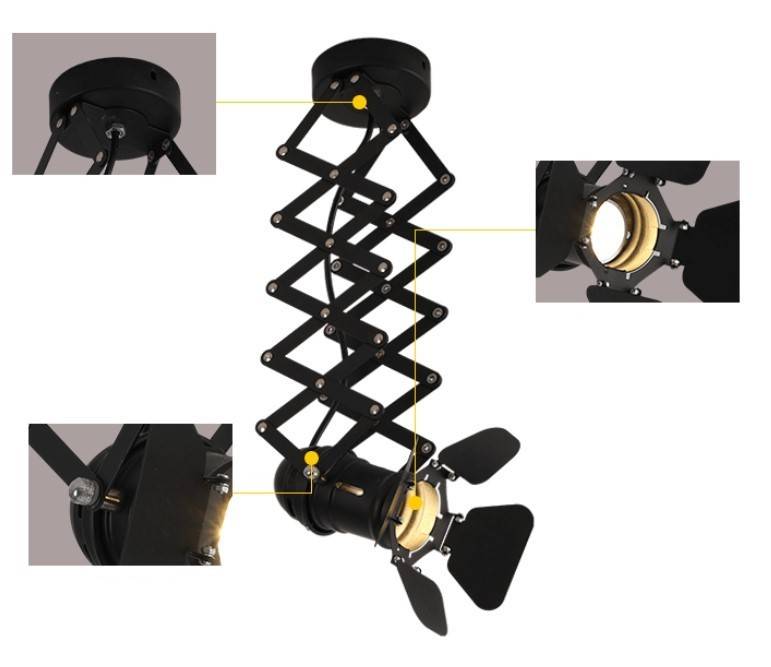 Lámpara de techo extensible y orientable "Cinema" - GU10 (4)