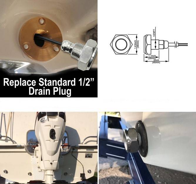 Foco LED sumergible RGB para embarcaciones 12V - 27W - Empotrable en tapón de drenaje (6)