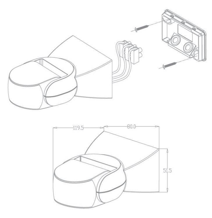 Sensor de movimiento PIR de superficie 180°- IP65 (2)