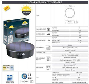 Bolardo solar LED "FIORINA" con sensor PIR - CCT - IP55 - FUMAGALLI (9)