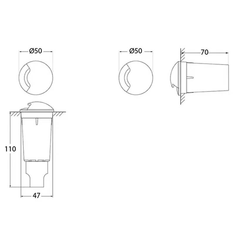 Foco LED empotrable en suelo FUMAGALLI "ALDO" - 1,7W - G9 - IP67 (6)