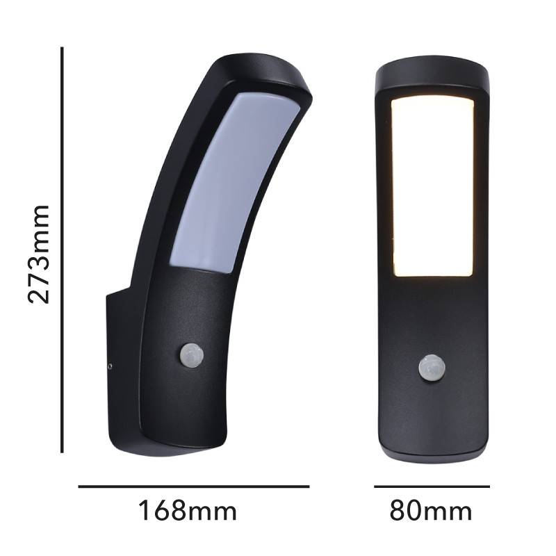 Aplique exterior de pared LED con sensor PIR "LUS" 13W IP54 (2)
