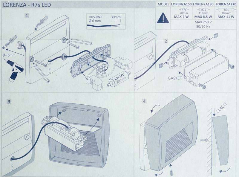 Baliza de pared LED CCT para exterior FUMAGALLI LORENZA 270 R7S 10.5W (5)