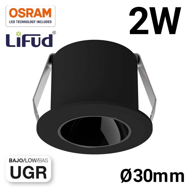 Downlight LED Mini 2W - Chip OSRAM - Bajo UGR - CRI 90 - Ø 30mm (10)