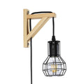 Cage wooden wall light 
