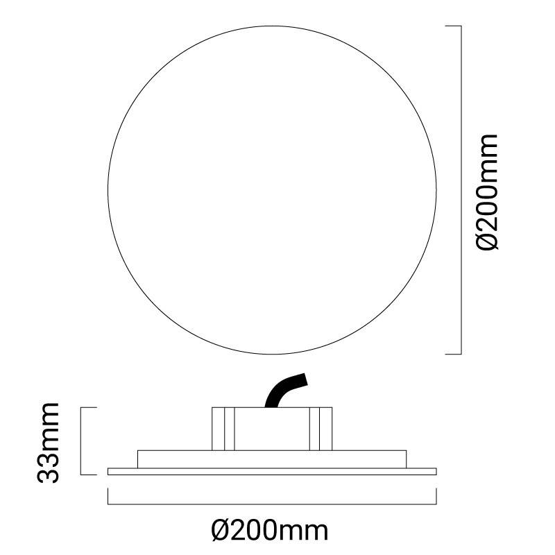 Aplique de pared circular "Eclipse" 9W - Chip Samsung - Luz cálida - IP44 - Ø 20cm (1)