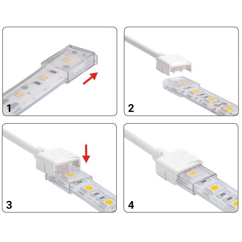 Conector inicio tira a cable RGB PCB 10mm IP68 (2)