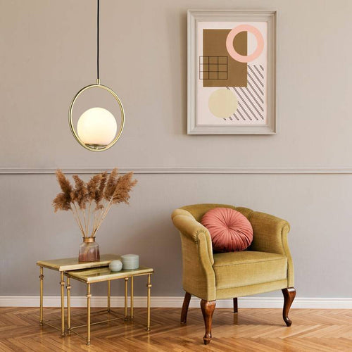 Lámpara colgante bola cristal 