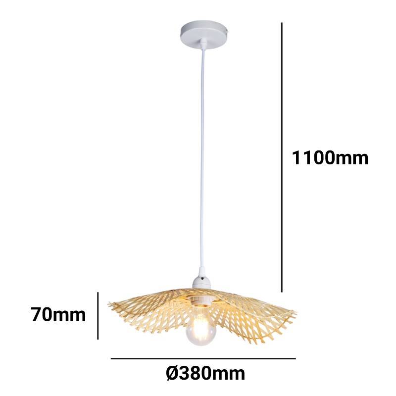 Lámpara colgante de mimbre "LISA" - E27 (4)