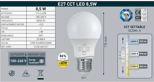 Farola exterior Fumagalli LED "GLOBO MIZAR/G250" 8.5W E27 - CCT (3)