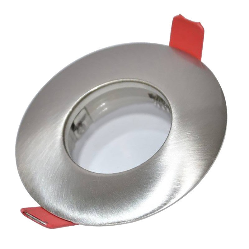 Aro downlight empotrable fijo estanco IP54 Ø83MM Níquel para GU10 / MR16