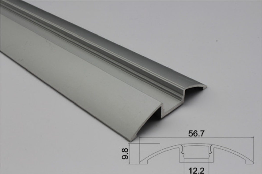 Perfil de aluminio para tira LED superficie - 58x9mm - Forma de media luna - 2m (4)