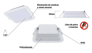 LED Downlights empotrable cuadrado LEDINARE DN065B G2 11W 900lm - Philips 4000k (6)