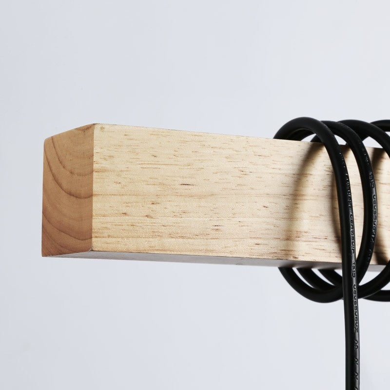 Lámpara colgante vintage madera "Otto" - 4 x E27 (3)