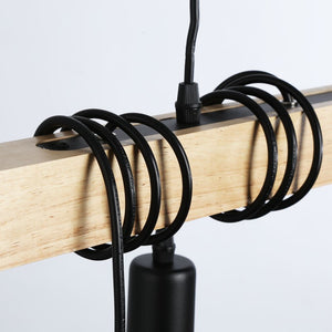 Lámpara colgante vintage madera "Otto" - 4 x E27 (5)