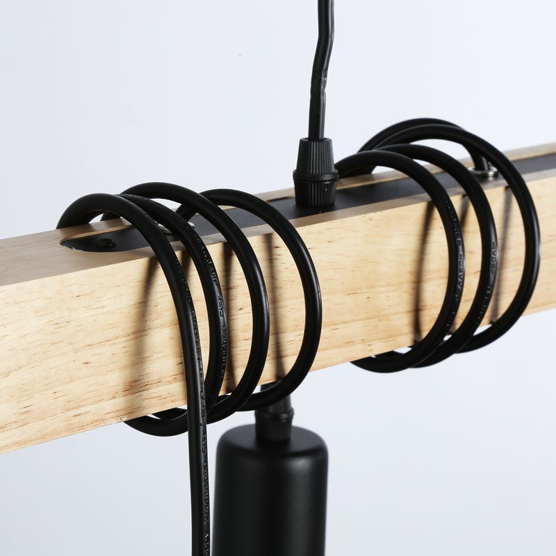 Lámpara colgante vintage madera "Otto" - 4 x E27 (5)