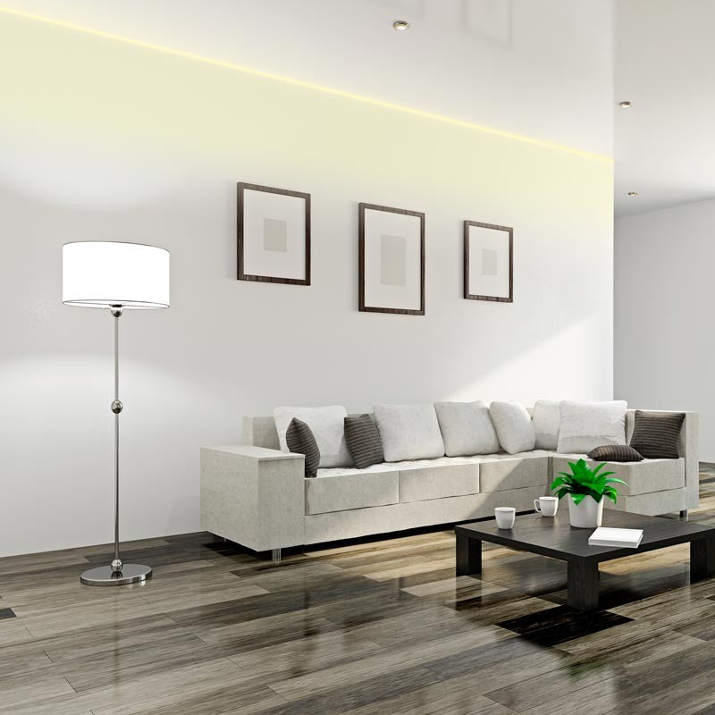 Perfil tira LED integración / trimless - Una aleta - 14x35mm - Con difusor - 2 metros (2)