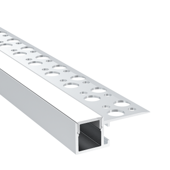 Perfil tira LED integración / trimless - Una aleta - 14x35mm - Con difusor - 2 metros