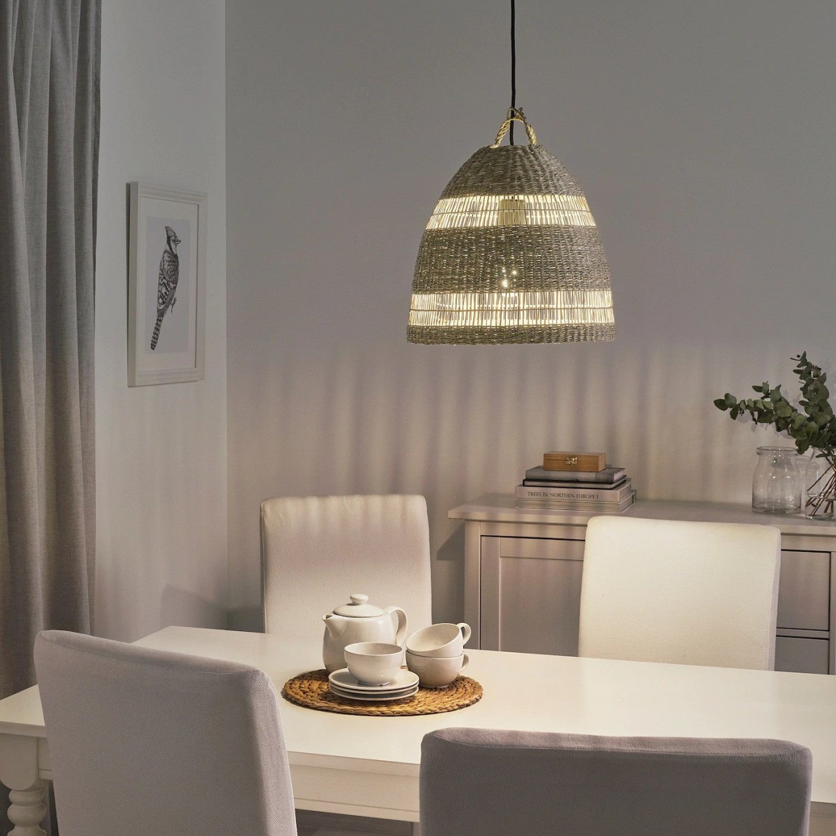 Lámpara colgante de mimbre "Ikken" - Barcelona Led-Decoración