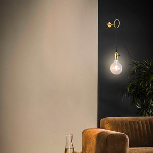 Aplique de Pared Interior Dorado con Enchufe y Interruptor para Dormitorio, Escalera, Escritorio (4)