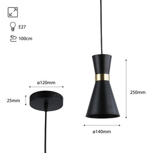 Lámpara colgante nórdica de metal "Marlon" - E27 (17)
