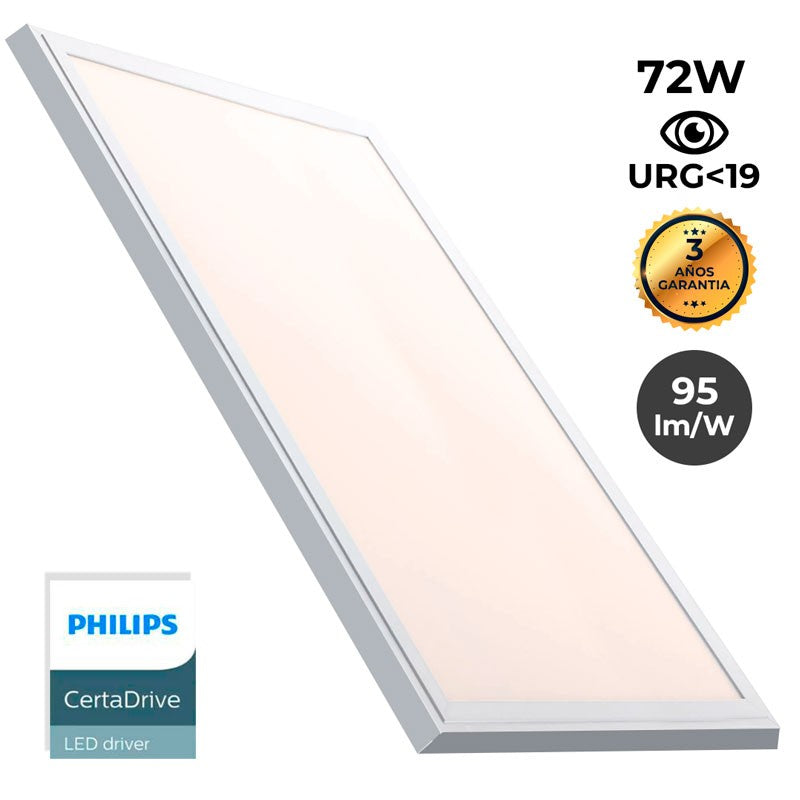 Panel LED slim de superficie 120X60cm - Driver PHILIPS - 72W - UGR19 - Con KIT de montaje (8)