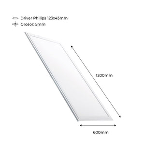 Panel LED de empotrar 1200X600mm Slim 72W PHILIPS DRIVER UGR19 con KIT de montaje (1)