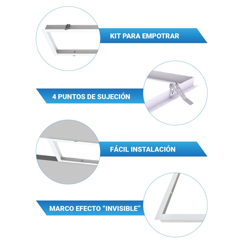Panel LED de empotrar 1200X600mm Slim 72W PHILIPS DRIVER UGR19 con KIT de montaje (7)