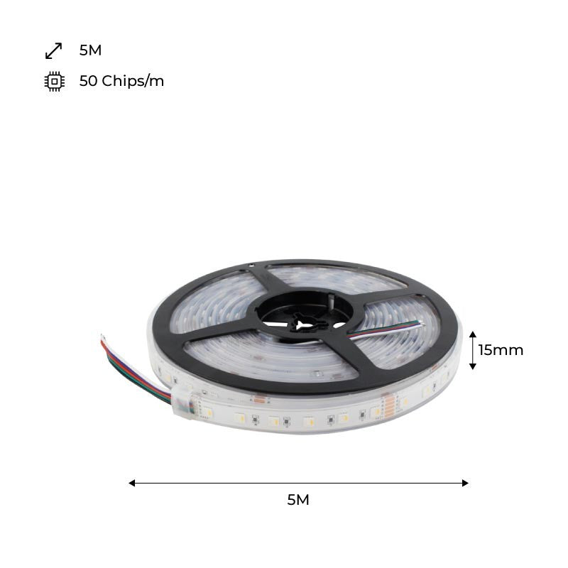Tira LED estanca RGBWW - 19W/m - 24V - 60 LED/M - IP67 - 5m (16)