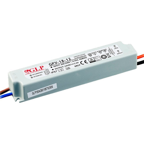 Αδιάβροχο τροφοδοτικό 12V DC - 18W - IP67 - GLP