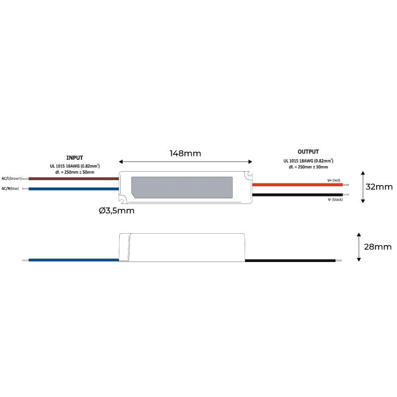 Fuente de alimentación estanca 12V DC - 35W  - IP67 - GLP (1)