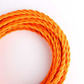 Braided Cable Coated in Silk Effect Fabric Orange Color 3