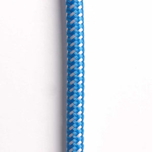 Cable Eléctrico Redondo recubierto en tejido efecto Seda Color Azul & Blanco (3)