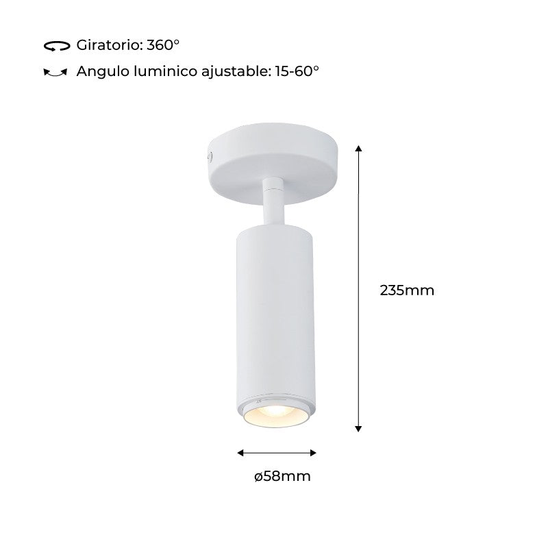 Aplique de techo LED orientable 8W - Ángulo ajustable - 2800K (18)